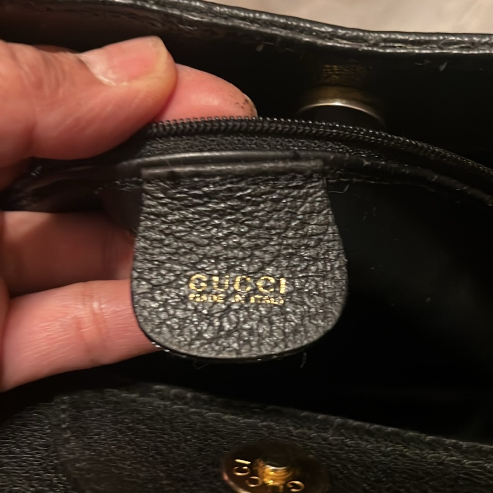 SOLD-SOLD. Vintage Pre loved Gucci Suede with leather ( bamboo) - Picture 12 of 17